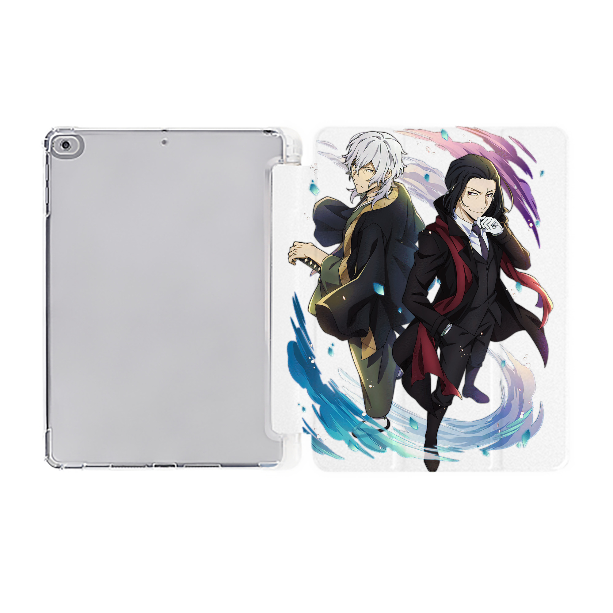 （画像用） 文豪ストレイドッグス Bungo Stray Dogs IPad ケース ペン収納付き 三つ折りスタンド PUレザー×シリコン 対応機種9.5/10.5/10.9インチ